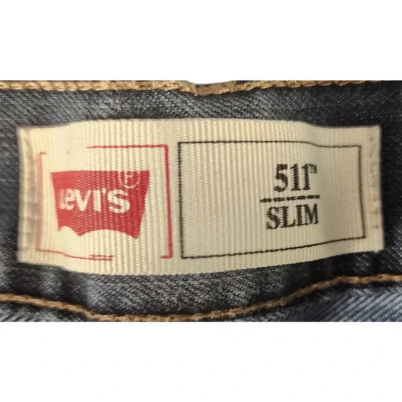 Levis 511 Slim Denim Jeans Dark-Wash Boy Size 16 Men's W28/L28 - Picture 5 of 6